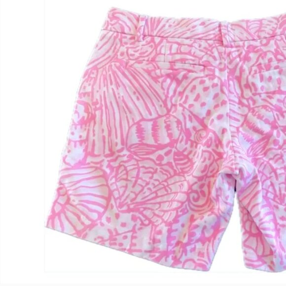 Lilly Pulitzer Jayne Knit Pelican Pink Sea Cups Shorts Womens 4 - Picture 3 of 8